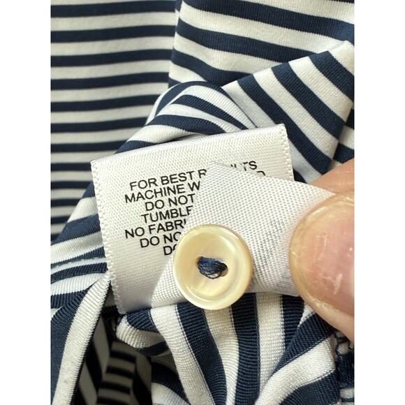 Peter Millar Summer Comfort Performance Golf Polo Mens L Blue White Short Sleeve - Picture 4 of 7